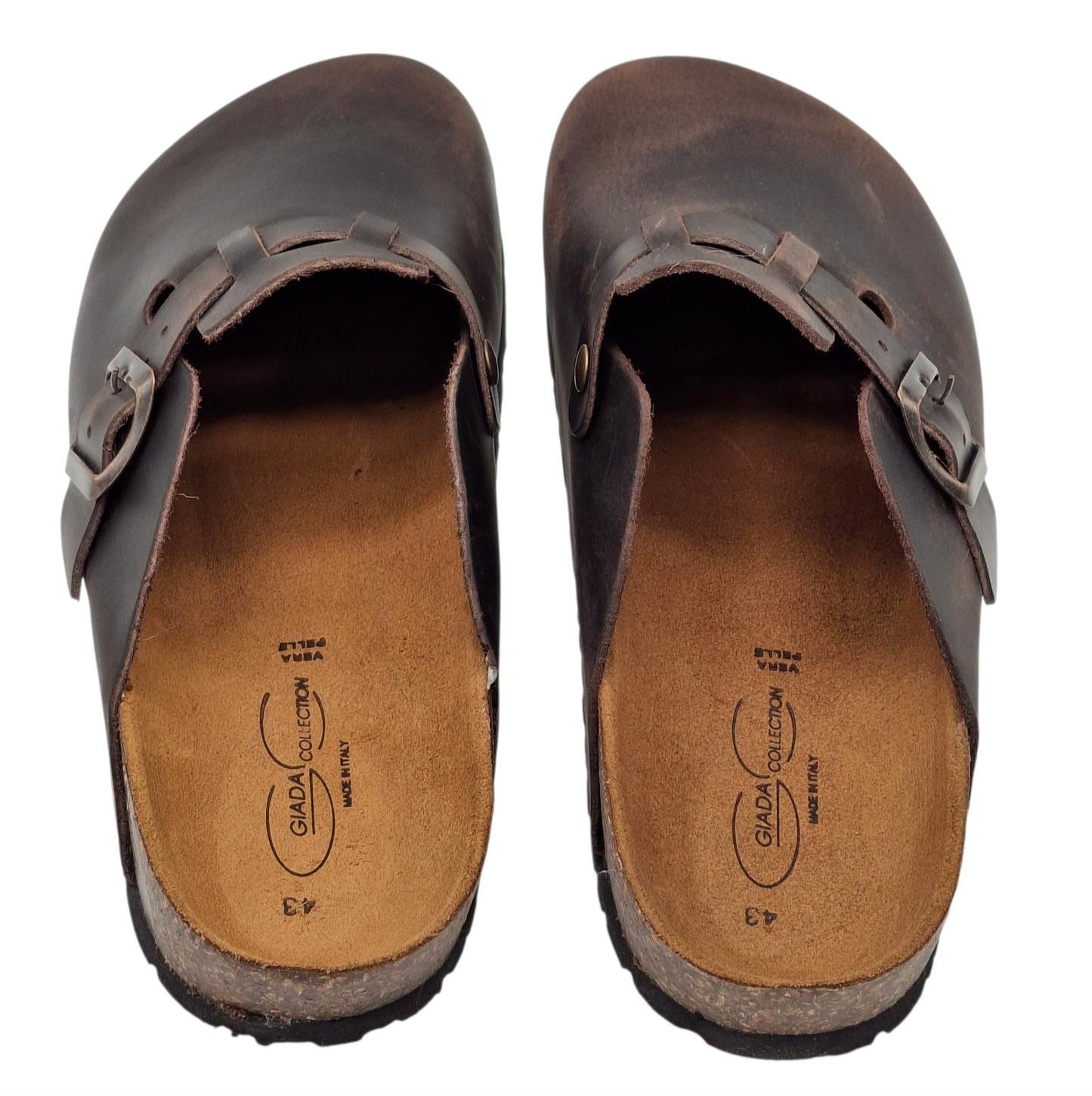 Sabot unisex pelle e sughero Modello Birkenstock Boston Made in Italia Comfort