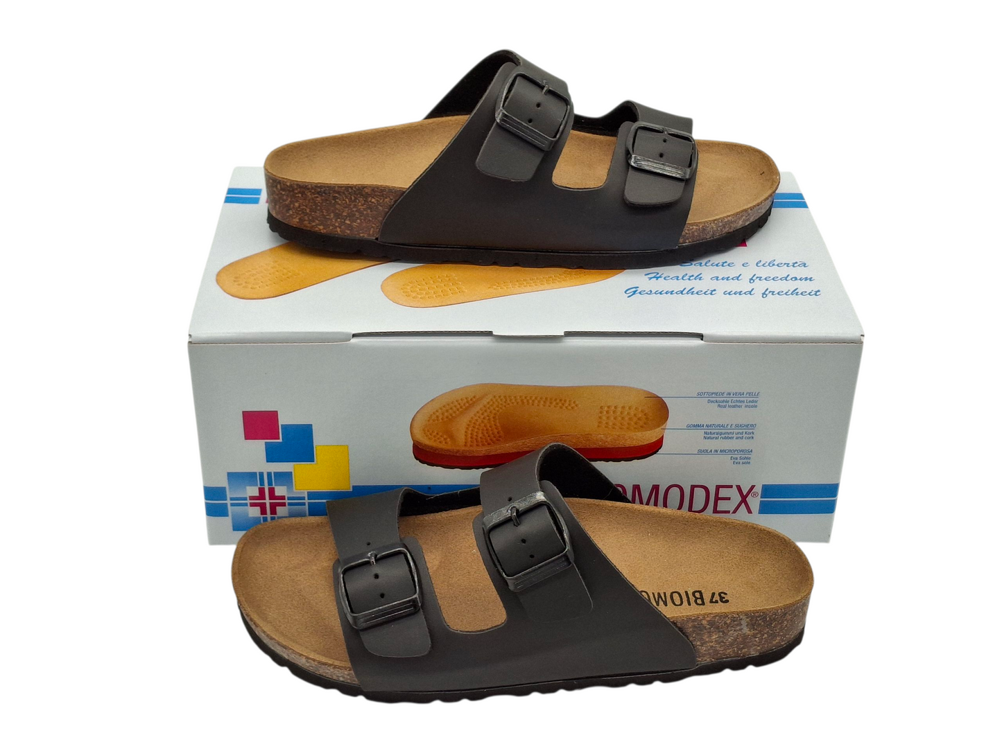 ciabatte sandali Infradita doppia fibbia sughero modello birkenstock arizona